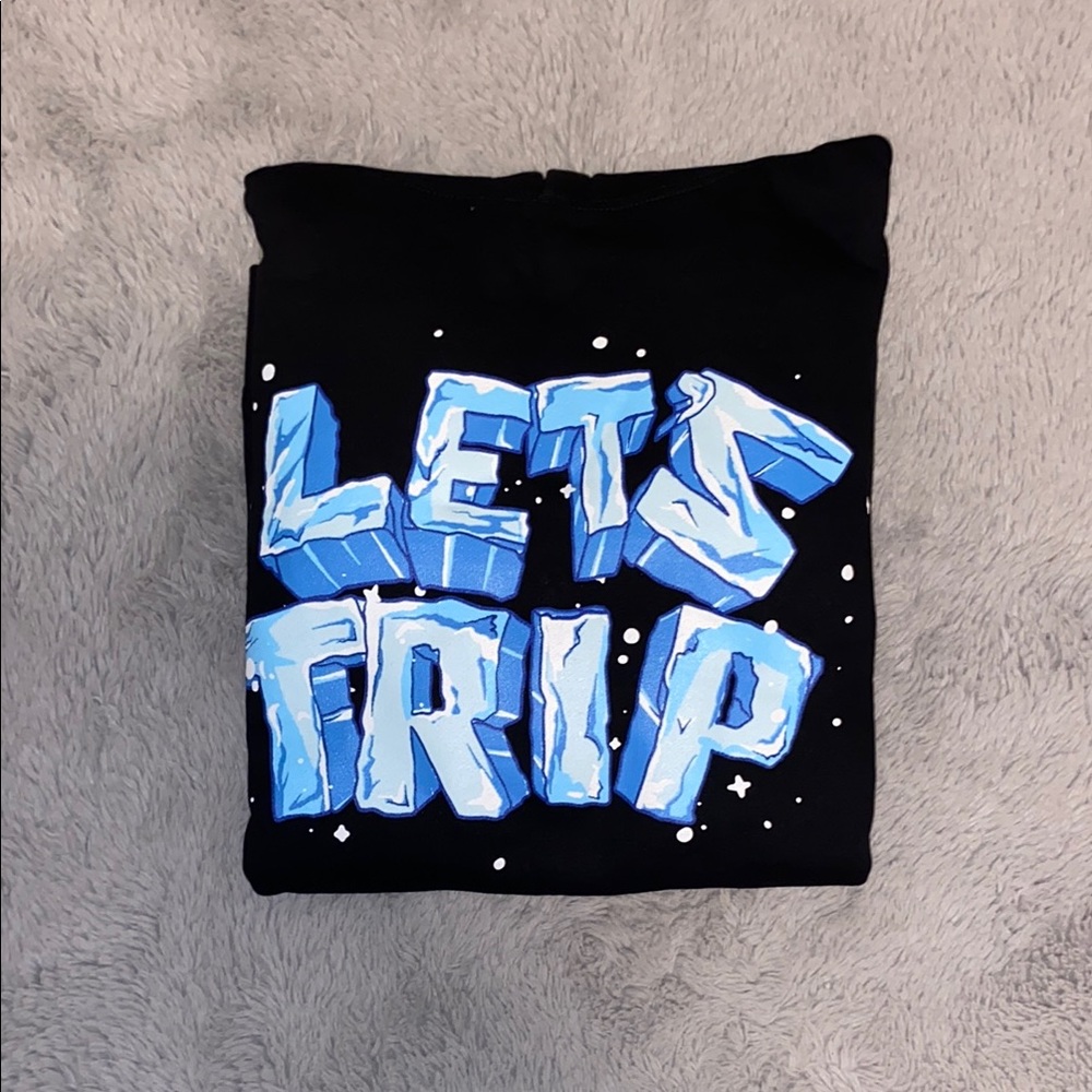 Graphic Black Hoodie - Let's Trip Design